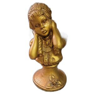 Vintage Universal Statuary Corp Gold Color Girl Statue